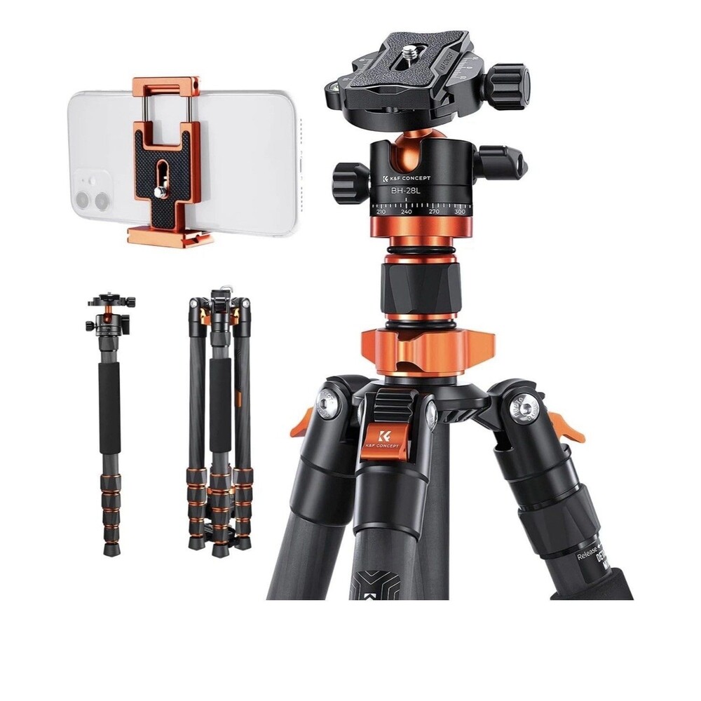 K & F CONCEPT 68" Carbon Fiber Camera Tripod Detachable Monopod for DSLR Cameras